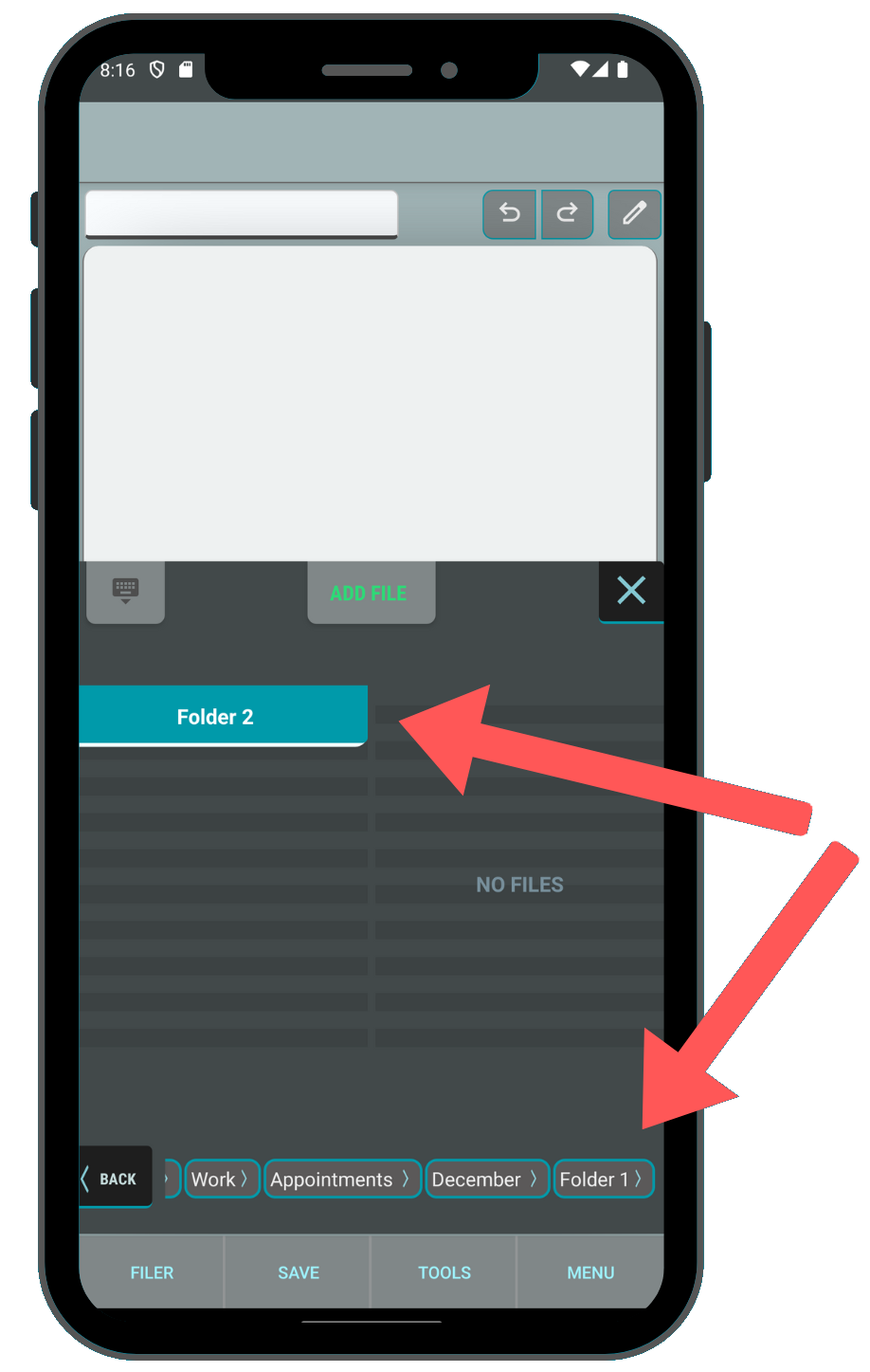 Android File Explorer with Hierarchy path selector